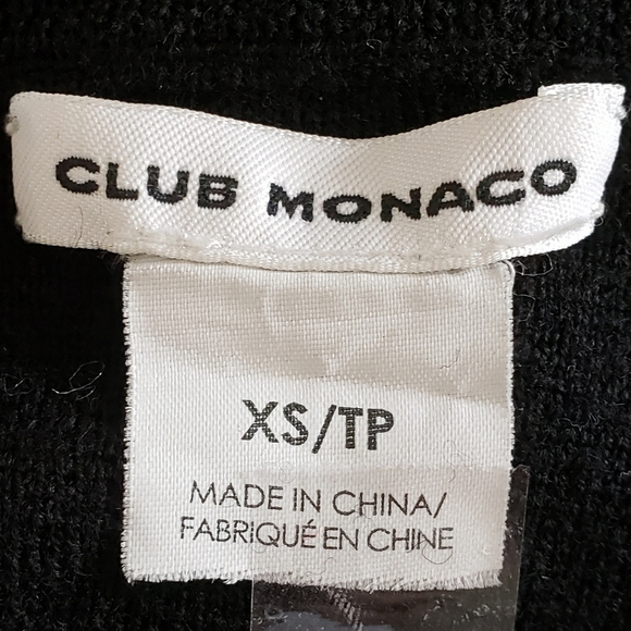 Club Monaco Black Knit Cropped Top With Back Zipper Accent - Picture 9 of 10